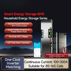 8S 24V 15S 16S 48V 3.2V LiFePo4 3.7V Li-ion ระบบจัดการแบตเตอรี่อัจฉริยะ (BMS) 100A 150A 200A 300A พร้อม BT WIFI RS485 CAN - Product Image 2