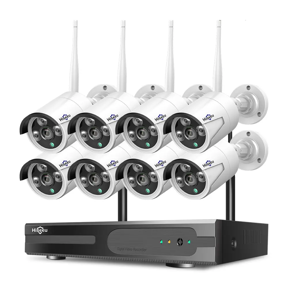 IP66 5MP NVR CCTV Kit ngoài trời tầm nhìn ban đêm với ghi âm P2p camera an ninh không dây Wifi Home NVR 8 kênh hệ thống