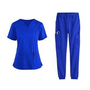 Women Scrub Set Two Piece V Neck Top And Pants With Double Pockets Moisture Wicking For Hospital Use - Product Image 3