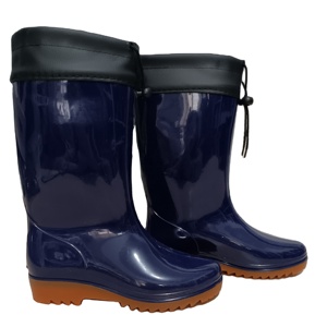 Bottes <span class=keywords><strong>de</strong></span> <span class=keywords><strong>pluie</strong></span> en PVC <span class=keywords><strong>bleu</strong></span> <span class=keywords><strong>marine</strong></span> imperméables et respirantes pour femmes, idéales pour le travail en extérieur, la pêche et le camping – Offre spéciale - Product Image 3