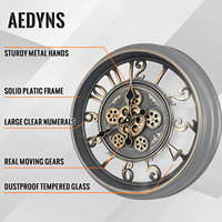 Horloge murale de luxe de 18 pouces, couleur bronze doré brun foncé, style arabe, pour la décoration de la maison, horloge à aiguilles à quartz à face unique, CE RoHs