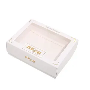 Manufacturer Lid And Base Cardboard Packaging Boxes Clear PVC Window Custom Paper Box With Transparent Window Paperboard Accept