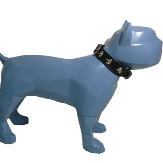 Kustom Rumput Dekorasi Besar dan Kecil Fiberglass Bulldog Patung