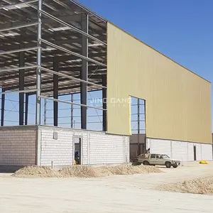 Depo atölyesi Hangar garaj uçağı için çelik yapı büyük açıklıklı Metal yapı malzemesi inşaatı