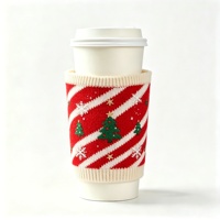 MSYO Housse de tasse en bambou personnalisée avec logo, manchon tricoté douillet, réutilisable, écologique, chauffe-tasse, cadeau OEM