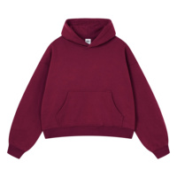 Hoodie Pendek Pria Bahan Fleece Tebal Model Longgar dan Nyaman