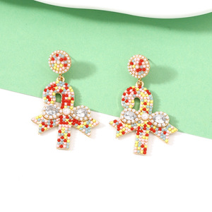 Pendientes Colgantes Navideños con Diseño de Árbol de Navidad, Accesorios Festivos, Pendientes con Lazo Navideño, Pendientes Bonitos - Product Image 3