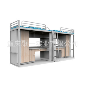 Camas de dormitorio con espacio de almacenamiento para uso escolar, acabado con revestimiento, diseño desmontable - Product Image 3