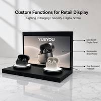 Support d'affichage pour écouteurs en acrylique transparent personnalisé, présentoir de comptoir pour magasin de détail avec logo