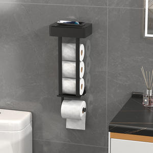 Portasciugamani da Parete in Acciaio al Carbonio Lucidato a Specchio con Ripiano Multiuso <span class=keywords><strong>per</strong></span> Piccoli Bagni Organizzatore <span class=keywords><strong>Porta</strong></span> Carta Igienica - Product Image 4