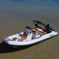 Yacht de luxe Liya de 22 pieds, bateau pneumatique rigide avec coque en fibre de verre, moteur hors-bord, certifié CE, fabriqué en Chine