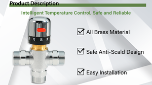 Válvula mezcladora termostática <span class=keywords><strong>de</strong></span> latón Bornic <span class=keywords><strong>de</strong></span> <span class=keywords><strong>3</strong></span> vías para accesorios <span class=keywords><strong>de</strong></span> calefacción <span class=keywords><strong>de</strong></span> suelo <span class=keywords><strong>de</strong></span> <span class=keywords><strong>caldera</strong></span> OEM personalizable <span class=keywords><strong>de</strong></span> agua alta para Baño - Product Image 4
