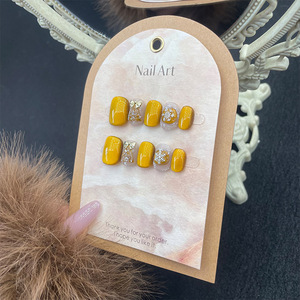 Mayorista Proveedor Hecho A Mano Oro Navidad Copo De Nieve Prensa <span class=keywords><strong>Uñas</strong></span> Corto Francés Ojo De Gato Nail Art Designs - Product Image 2