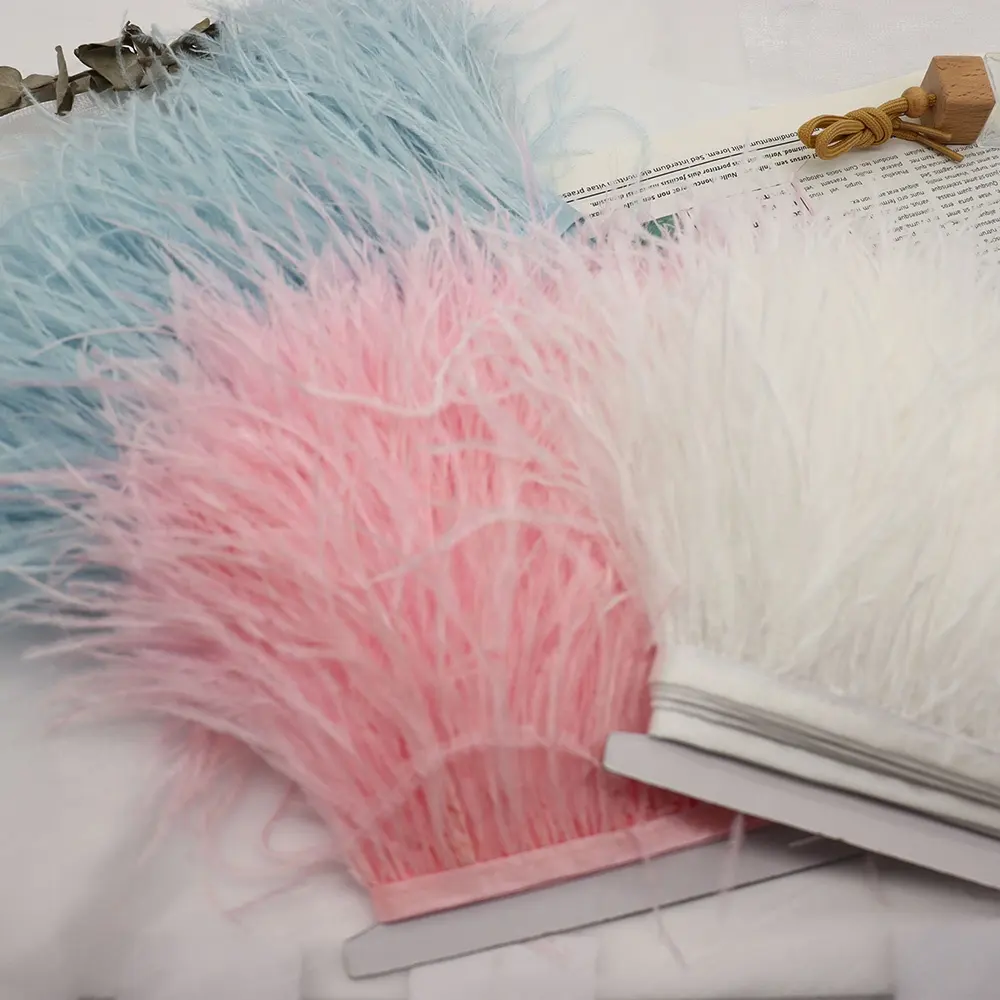 Factory High Quality 57 colors 10-15 cm ostrich feather trim fringe for Boutique Costumes Sewing accessories