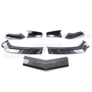 Kit de 7 lames de pare-chocs avant pour Chevrolet Corvette C8 Z51 STG 2 portes 2020-2023, style ZR1, séparateur d'aile, noir brillant - Product Image 4