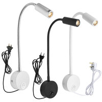Spot mural LED moderne en aluminium pour salle de bain, à intensité variable par touche et température de couleur réglable