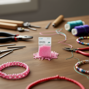 Ilan Abalorios Perline rosa da 4 mm 50 g per la creazione di gioielli - Product Image 3