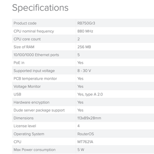 เราเตอร์ Mikrotik RB750Gr3 Gigabit Mini Home พร้อมการเข้ารหัส WEP, WiFi แบบดูอัลแบนด์, QoS รุ่น US - Product Image 5