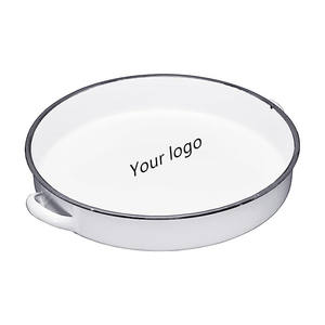 Utensilios esmaltados de 30cm para restaurante, con logotipo personalizado impreso, para hornear pizza, redondos de metal, con mango - Product Image 3