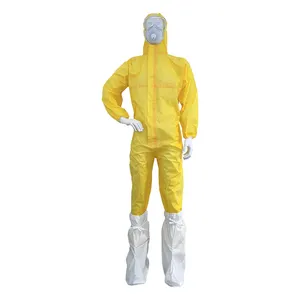 Disposable PPE Coverall Suite Full Body Protection Safety Work Wear Yellow Chemical Protection Suite Protective Clothing