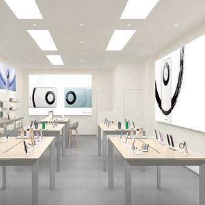 Kiosque de vente au détail personnalisé, accessoires pour téléphones portables, décoration de boutique de téléphonie mobile, comptoir d'exposition en verre blanc pour magasin de smartphones - Product Image 5