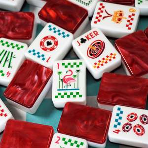 Juego de Mahjong de Lujo de Dos Capas, Acrílico Premium, Estilo Americano, Motivos de Mónaco, 160 Piezas, para Fiestas de Verano - Product Image 2