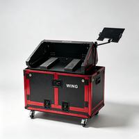 Flight case en aluminium rouge de 12 mm d'épaisseur pour Behringer WING avec roues hydrauliques, flight case pour équipement audio