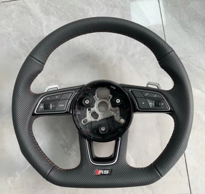 Volant de voiture personnalisé en cuir et fibre de carbone avec bouton de mode pour <span class=keywords><strong>Audi</strong></span> 2014 <span class=keywords><strong>2015</strong></span> A3 S3 S8 R8 RS3 S6 S7 A4 A5 A6 A7 C7 Q3 <span class=keywords><strong>Q5</strong></span> - Product Image 3