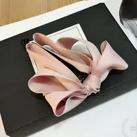 CLARMER Koreaanse ontwerp custom haaraccessoires eenvoudige lint pony tail effen kleur boog banaan haar clip voor vrouwen