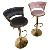 Chaise de bar de luxe légère, tabouret à dossier haut, chaise de comptoir pivotante et réglable en hauteur pour la maison