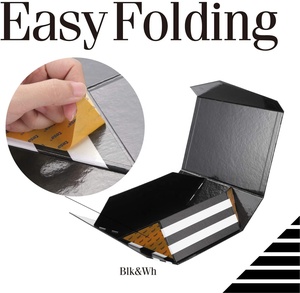 Cajas de Regalo Grandes con Tapas Magnéticas, Cajas de Regalo con Rayas Blancas y Negras Brillantes para Padrinos de Boda - Product Image 5