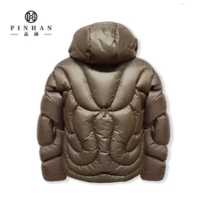Winter White Duck Down Jacket Heavy Men's Puffer Jacket Plus Size Thick 100%Nylon Warm Quilted Bubble Padded Hood Coat For Men