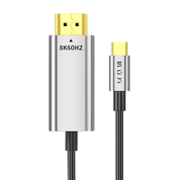 Cable Coaxial Ultra Rápido Tipo-C a HDTV, Conectores Chapados en Oro, Longitud Personalizable de 1M-4M, 4K 60Hz para Proyector y Monitor