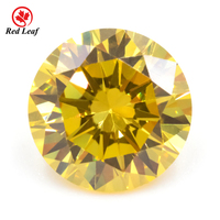 Pierre en vrac Redleaf 5A, zircone cubique jaune taille ronde, pierre synthétique CZ, vente en gros pour la fabrication de bijoux