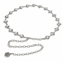 Chaîne de taille en strass couleur or et argent avec breloque fleur, ceinture réglable, accessoires de mode pour robe, cadeau de fête pour femme