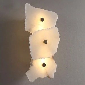Applique murale en marbre, source de lumière LED E27 220V, design nordique, décoration de chambre à coucher et de salon - Product Image 3