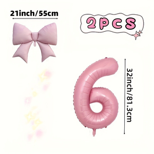 2 Grandi <span class=keywords><strong>Palloncini</strong></span> Opachi a Forma di Fiocco Rosa, 32 Pollici - Adatti per Feste di <span class=keywords><strong>Compleanno</strong></span>, Matrimoni, Anniversari, Festival - Product Image 6