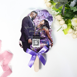 Độc đáo Fan Shape chương trình đám cưới tùy chỉnh Menu lời mời đám cưới với hai mặt in ấn - Product Image 1