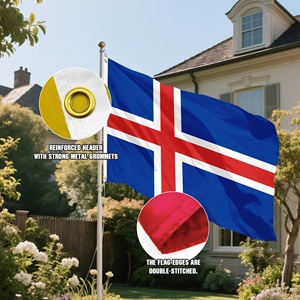 Bandera Promocional de Gran Tamaño con Impresión Digital de 90x150cm, Bandera Personalizada de Islandia, Bandera Nacional Islandesa con Cruz Azul y Roja, Poliéster 100D - Product Image 5