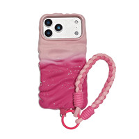 Coque Souple Dégradée avec Chaîne de Téléphone Mignonne pour iPhone 14 Pro Max 13 12 11 – Housse de Luxe