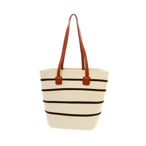 Bolso de hombro a rayas de 42x28x12cm para mujer, bolso de playa de verano - Product Image 1