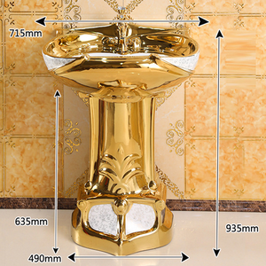 โถสุขภัณฑ์เคลือบทองคำ ยี่ห้อ Inodoro Dorado รุ่น Euro Hotel สำหรับห้องน้ำแบบวิลล่า โถสุขภัณฑ์แบบตั้งพื้น วัสดุเซรามิกเคลือบทองคำ - Product Image 6
