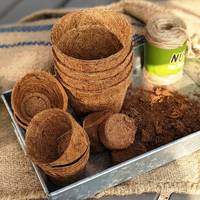 Pots à plantes en fibre de coco biodégradable suspendus en coque de noix de coco