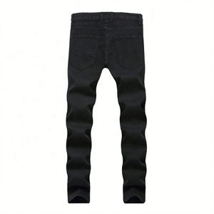 <span class=keywords><strong>Jeans</strong></span> <span class=keywords><strong>Skinny</strong></span> da <span class=keywords><strong>Uomo</strong></span> Personalizzati, <span class=keywords><strong>Neri</strong></span>, Strappati, con Ricami, Elasticizzati, Stile Stacked - Product Image 2