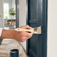 Ensemble de pinceaux à peinture avec manche en bois OEM, 1/2-4 pouces, pinceaux plats utilitaires pour la peinture, vente en gros de matériel