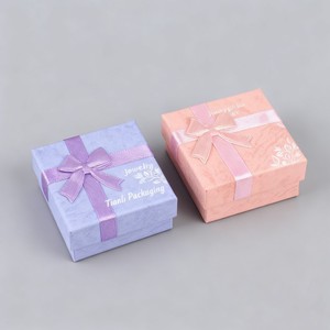 Individuelles Logo Kleine Schmuck-Geschenkbox <span class=keywords><strong>2</strong></span>-teilig Basis und Deckel Papierbox für Ringe Ohrringe Halsketten Luxus-Schmuckaufbewahrungsboxen - Product Image 6