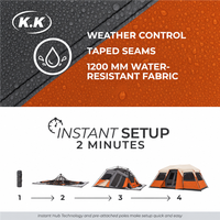 Tente familiale Kawagebo Kamp (KK) à montage instantané, grande tente cabane imperméable pour 12 personnes, idéale pour les aventures en plein air