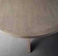Table à manger ronde minimaliste en bois massif de style français RH, fabriquée à la main et sur mesure pour la salle à manger