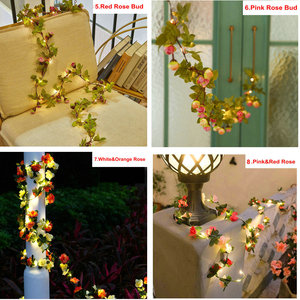 Pin USB Năng Lượng Mặt Trời Hoạt Động Hoa Hồng Chuỗi Ánh Sáng LED Cổ Tích Chuỗi Ánh Sáng Đám Cưới Giáng Sinh Trang Trí Ngoài Trời Đèn Sân Vườn - Product Image 4