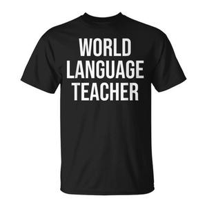 T-shirt per insegnanti di lingue straniere, nera, unisex, girocollo, manica corta, regalo di laurea per il ritorno a scuola - Product Image 1